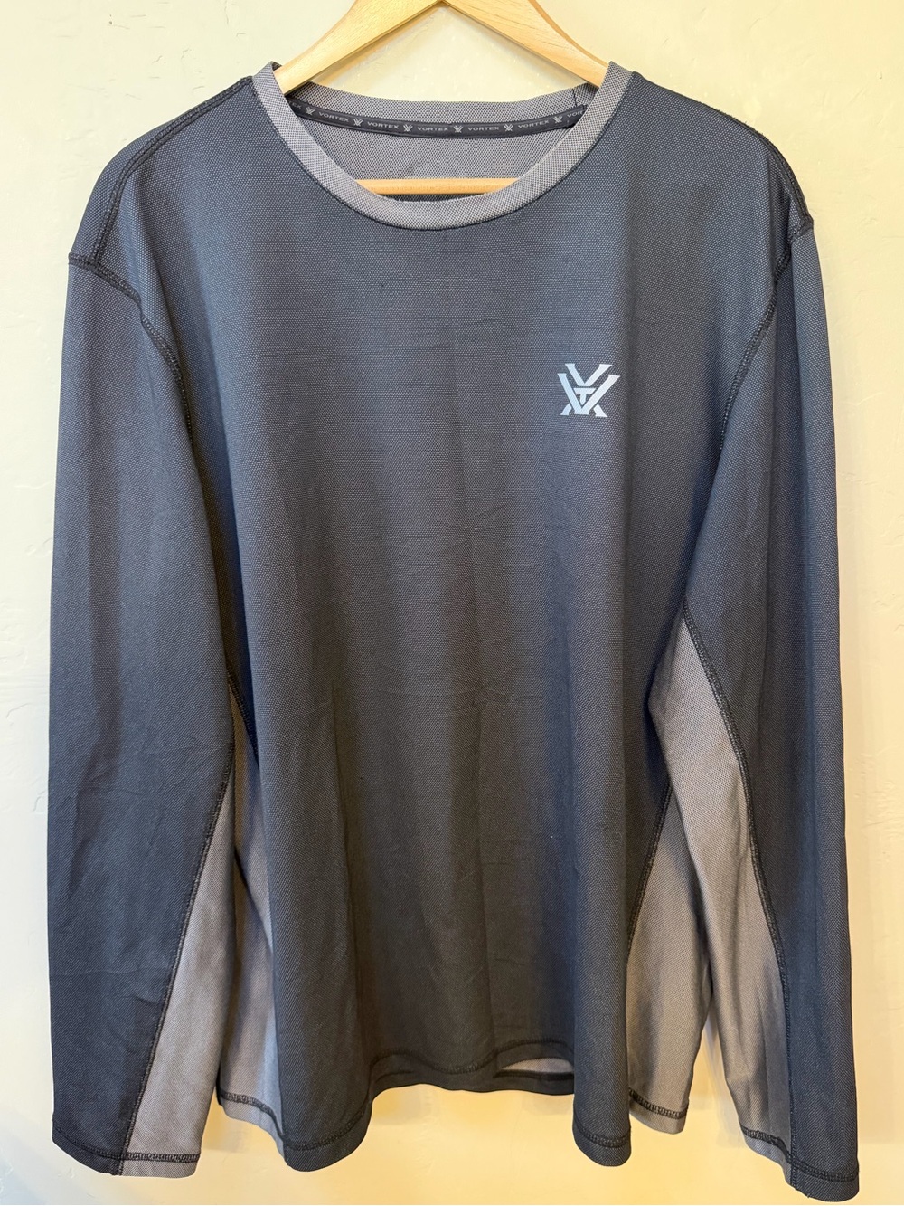 Vortex Core Logo Long Sleeve Moisture Wicking Grid Fabric Shirt Men’s Sz L READ